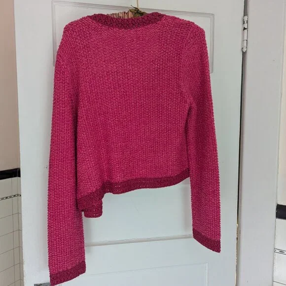 NWT Alice + Olivia Pink Cardigan Sweater - Picture 3 of 4